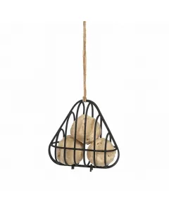 Nala madáretető (7,5x20x18cm, fekete) fém drótból készült tartós szerkezet háromszög alakú, modern kialakítás golyó formájú 