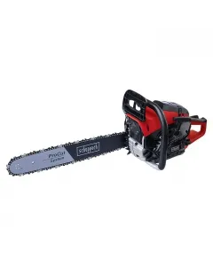 Scheppach benzines láncfűrész pcs53 erős 2,0 kw-os, 53 cm³-es benzinmotor a hatékony vágáshoz 51 cm hosszú vezetőlemez, 47 cm-es m