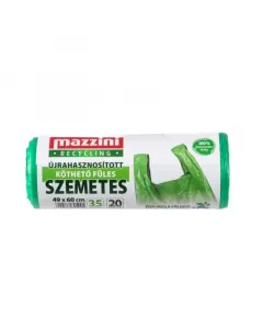 Háztartási célra Újrahasznosított pe szemeteszsák Összeköthető füllel perforálás mentén leválasztható 20 db/csomag