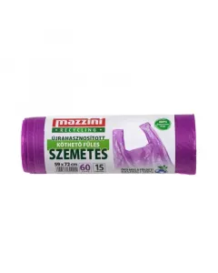 Háztartási célra Újrahasznosított pe szemeteszsák Összeköthető füllel perforálás mentén leválasztható 15 db/csomag