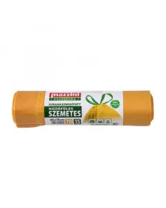 Háztartási célra Újrahasznosított pe szemeteszsák zárószalaggal 15 db/csomag