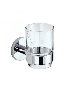 MOFÉM FIESTA - fogkefetartó pohár A fiesta sorozat része anyaga: fém, üveg krómozott felület fúrással rögzíthető