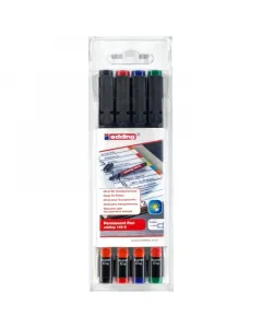 Edding 140s permanent marker készlet 4 db-os kiszerelésben 0,3 mm-es kerek hegy finom feliratokhoz vízálló, elkenődés- és fényáll�