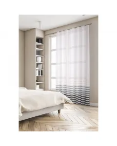 Mérete: 145 x 245 cm anyaga: 100% poliészter félig áttetsző csíkos minta rejtett füles behúzóval