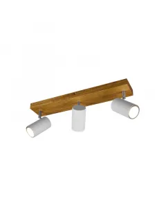 Trio spot lámpa 3 x max. 35 w-os gu10-es foglalattal ip20-as védettség modern stílus pozicionálható modern, matt fehér és fa kivit