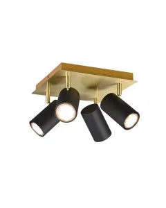 Trio spotlámpa 4 x max. 35 w-os gu10-es foglalattal ip20-as védettség modern stílus pozicionálható stílusos, matt fekete és arany