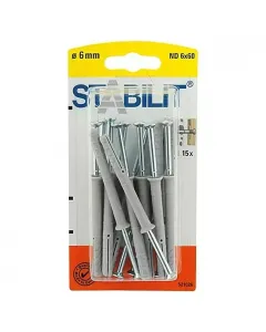 15 db beütőcsavar 15 db 6 x 60 mm-es dübel beütés elleni védelem könnyű szerelés