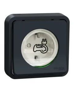 Schneider mureva styl 2p+f aljzat megerősített csatlakozóval elektromos járművek töltéséhez ip55 és ik08 védelem névleges üzemi