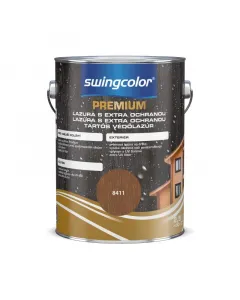 SWINGCOLOR - tartós védőlazúr - gesztenye 2,5L Kültéri használatra selyemfényű csepegésmentes időjárás- és uv-álló extra uv-szűrő