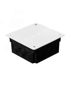 Budvill süllyesztett kötődoboz perforált tetővel hőállóság: 650°c ip20-as védettség méret: 100 x 100 x 50 mm fekete színű