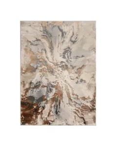 Bézs-szürke ella szőnyeg modern mintával méret: 120 cm x 160 cm, közepes terekbe ideális 1800 g/m2 összsúly, tartós kivitel 9,8 mm