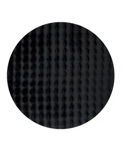 Fekete színű rabbit bubble szőnyeg, 120 cm átmérőjű poliészter anyagból, teljes súlya 1600 g/m2 puha, bolyhos felület, 5–30 mm