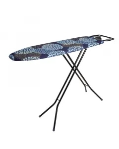 Acélvázas vasalóállvány 100% pamut huzat Állítható magasság 90 cm-ig 110 x 30 cm-es vasalási felület beépített vasalótartó ta