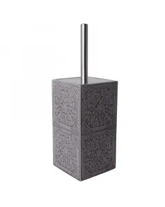 Splendid wc-kefe garnitúra maur szürke kivitelben tartós kerámia tartó, dombornyomott mintával kompakt méret: 10,5 cm széles, 33 cm 