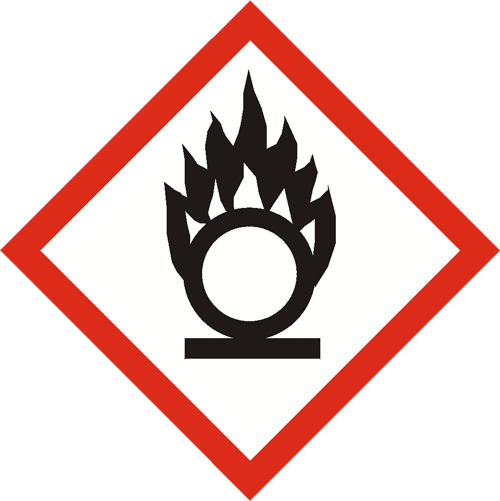 H272 - Fokozhatja a tűz intenzitását; oxidáló hatású.