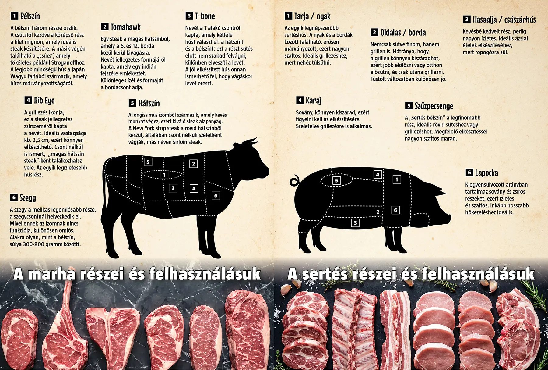 Marha &eacute;s sert&eacute;s r&eacute;szei grillez&eacute;shez. 